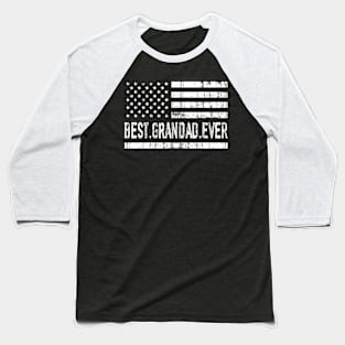 Father's Day Best Grandad Ever with US American Flag Baseball T-Shirt